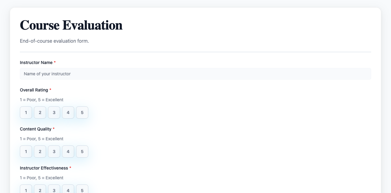 Course Evaluation