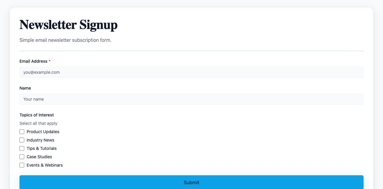 Newsletter Signup